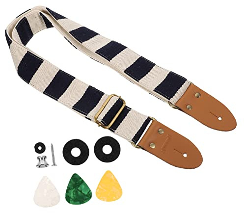 HEMOTON Gitarrengurt-set Weiß E-gitarren-zubehör Schultergurt
