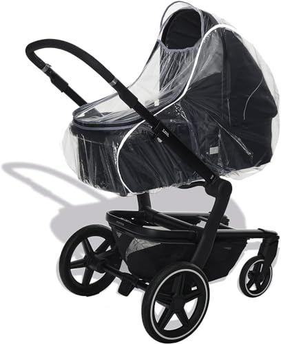 Universal Regenschutz für Kinderwagen und Buggy - Wasserdichter Reißverschluss - Reflektorstreifen für eine bessere Sichtbarkeit - Schadstofffrei