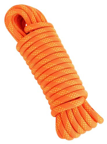 CTDMJ® 10 Meter Floating Rope 10 mm Boat Dock Line Marine Rope Static Climbing Rope Nylon Kayak Rope Boat Rope 15KN Static Climbing Rope Reflective Orange for Mountaineering, Camping, Rescue Rope