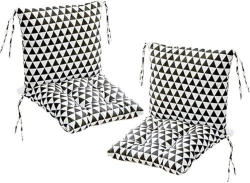 Eivdru 40X80cm 2 Stück Stuhlkissen mit Rückenteil Sitz, Niedriglehner Auflage Polsterauflage Gartenstuhl, Rückenkissen mit Bänder, Polsterauflage Auflage für Stühle/Bänke in Haus und Garten Sitzkisse