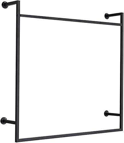 LXGJSQY An der Wand hängende Kleiderstange, kommerzielles industrielles Rohr-Präsentationsgestell, abnehmbares Wäschegestell im Dachbodendesign,Golden,120Cm