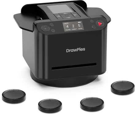 DrawPies Automatic Card shuffler and Dealer 2-in-1 Machine 2025, 1-12 Player, Rotatable 360°, Remote Card Calling, Ultra Quiet, Rechargeable, for Board Games and Poker, Casino Card, UNO, Five Crowns