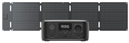ECOFLOW RIVER 3 Tragbare Powerstation mit 60 W Solarpanel, 245 Wh LFP Batterie, bis zu 600 W Leistung, GaN verdoppelt die Laufzeit, <10 ms USV, 30% kompakterer Solargenerator für Outdoor-Camping
