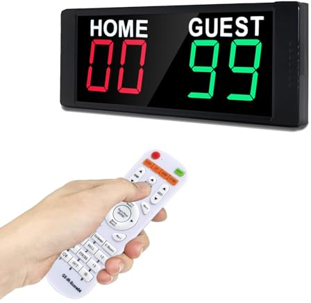 Ousmile Electronic Scoreboard, Tabletop Score Board Electronic Scorer, Portable LED Digital Scoreboard with Remote, Score Keeper for Indoor Outdoor Party Games/Cornhole/Basketball/Volleyball/Pingpong