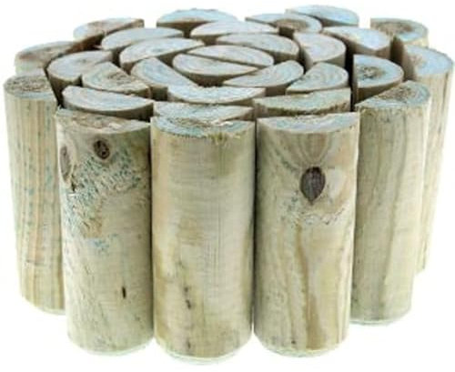 HMIR Wooden Log Roll Garden Edging, Log rolls Garden Edging Garden Borders, Garden Outdoor Lawn Edging Wooden Edging Fence for Flower Beds Lawns, Outdoor Garden Decorative (6x15x180cm) (2)