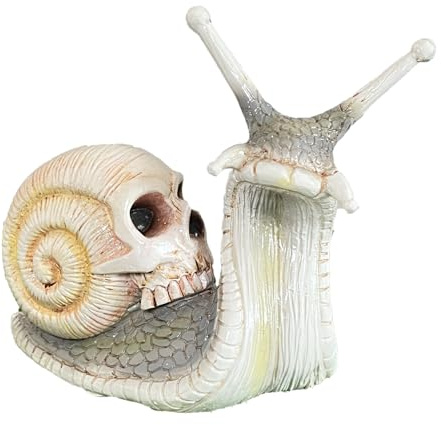 Stgbcst Halloween Garten Ornamente Schädel Skulptur Gothic Harz (Hellbraun)