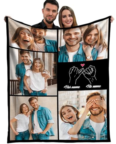 Zcxildy Disegna una Coperta Decorativa con Foto: Plaid in Flanella Personalizzato per Genitori, Ricordo per i Nonni, Morbido e Confortevole.
