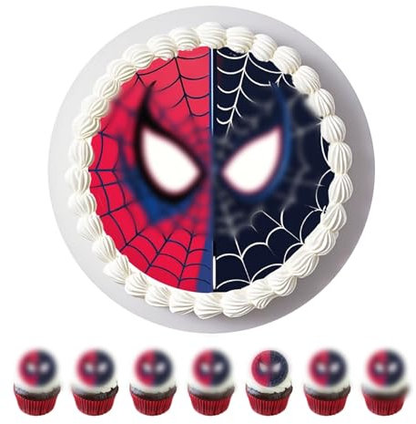 Anemowind 11 pcs Edible Cake Toppers Superhero Birthday Cake Decorations, Rice Paper Cupcake Decos for SuperHero,Comic Hero Birthday Cake Deco