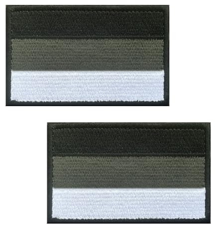 2 Stück Schwarz Grau Deutschland Flaggen Taktische Patch Stickerei Abzeichen Applikationen Mützen,Jeans,Jacken,Hosen,Biker,Rucksack,Uniformen,Hemden,Kleidung Hook and Loop Patch