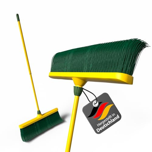 BigDean Krallenbesen XL mit Teleskopstiel gebogenen Borsten Gartenbesen