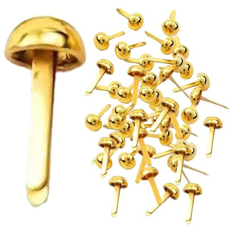 muahmuah Musterbeutelklammern Musterklammern Metall100stk Rundkopfklammern Mini Brads Leicht und Wiederverwendbar Für Schule Büro Papier Briefklammern Basteln Handwerk DIY