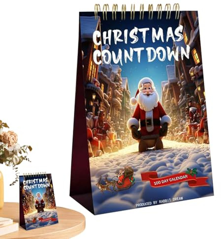 Nixiara Calendario di conteggio - Calendario dell'Avvento Conto alla rovescia 100 giorni per Natale | Decorazione per interni per ufficio, camera da letto, studio, mensola comodino, finestra ingresso