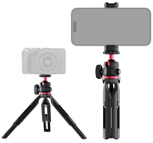 NEEWER ENTRY LEVEL VERSION Mini Tripod for Camera, 360° Small Desk Portable DSLR Webcam Cell Phone Mount Holder Stand Selfie Stick Grip Compatible with iPhone Samsung Android Video Recording, GM-2G