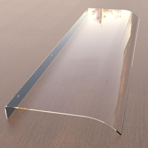 Auvent pour Porte d'entrée 100 120 130 100 90 80 60 cm, Toit Marquise Extérieure Imperméable en Polycarbonate 3.5mm avec Protection UV Résistant la Pluie et la Neige(Clear,W100xD45cm)