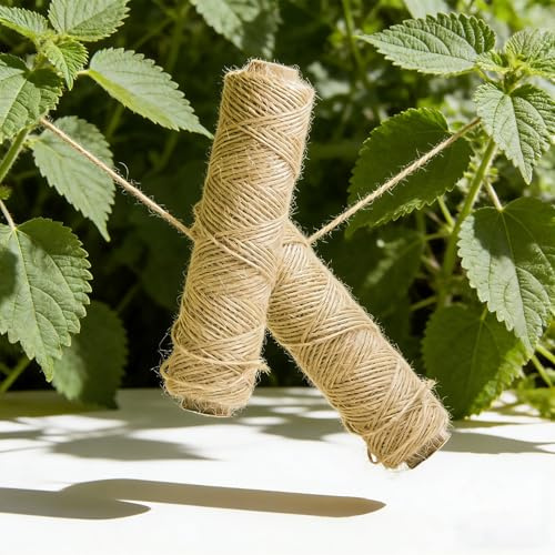 Euboer Jute Twine 100m x 2Pcs, 1mm Brown Garden Twine, Natural Brown Jute String Twine for Crafting, Gardening Use, Decoration, Gift Wrapping (1mmx200m)