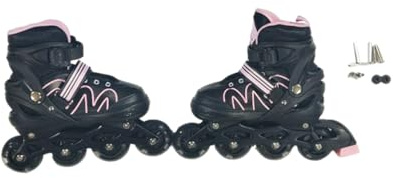 QUXVUIS Pattini in Linea Regolabili da Uomo Pattini da Fitness a rotelle Resistenti all'Usura Scarpe Pattinaggio per Ragazzi e Ragazze Principianti, Rosa/M