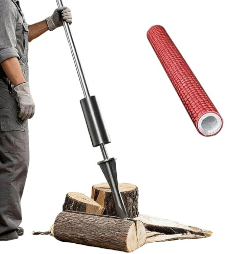 Manual Firewood Splitter with Counterweight Rod, Heavy Duty Log Splitter Tool for Efficient Wood Splitting at Home and Farm