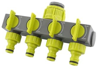 SHYYOULQE Wasserhahn-Umstellhahn, 4-Wege-Gartenschlauchverbinder, Verteiler, Wasserverteiler für den Außenbereich, Wasserhahn-Sprinkler, Bewässerung, Wassersplitter für Bewässerung