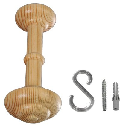 Liedeco Schalhalter, Raffhalter für Gardinenstangen ø 28 mm | 1 Stück | Kiefer
