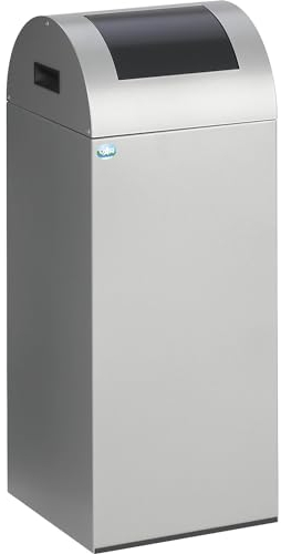 VAR | Selbstlöschender Wertstoffsammler | Volumen 60 l | HxBxT 800 x 320 x 320 mm | silber | Klappe anthrazit