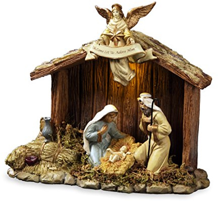 San Francisco Music Box Nativity Stable Musical Figurine