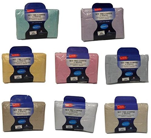 Caleffi - Set Asciugamani Bagno Viso e Bidet in Morbida Spugna 100% Cotone con 3 Asciugamani Viso 55x100 cm + 3 Asciugamani Bidet Ospite 40x60 cm, Asciugamano Resistente a Lavaggi Frequenti e Durevole