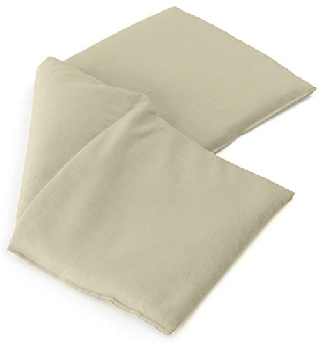 Coussin aux graines de colza 20x50cm compartimenté en trois - Tissu biologique nature - Coussin bouillotte et compresse froide aux graines
