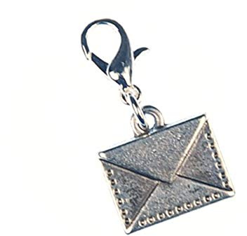 Miniblings Brief Paket Post Charm Brieffreundin Mail Silber versilbert | Kleiner Anhänger zum Kombinieren, aus Berlin, ein Fundstück für Sammler