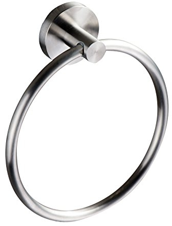 Ambrosya® | Exclusivo toallero de acero inoxidable | Cuarto de baño Soporte de baño Toallero Gancho de toalla Anillo (Acero inoxidable (Cepillado))