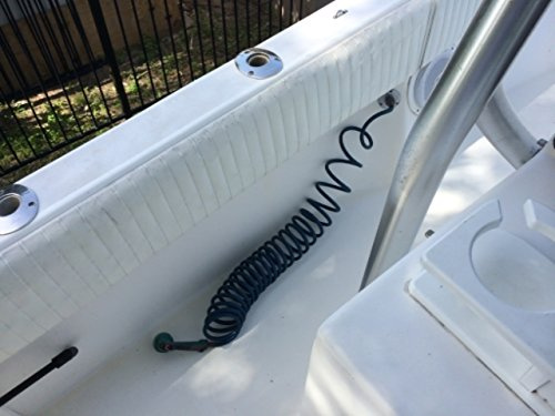 South Wind Designs Hose Hammock - Boat Washdown Hose Storage Holder for Center Console, Marine Coiled Compact Deck Mount Organizer, Outdoor Sling Hook, Boat Accessories - Stainless Screw, Gray