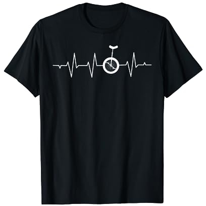Einrad mit EKG Herz Frequenz T-Shirt T-Shirt