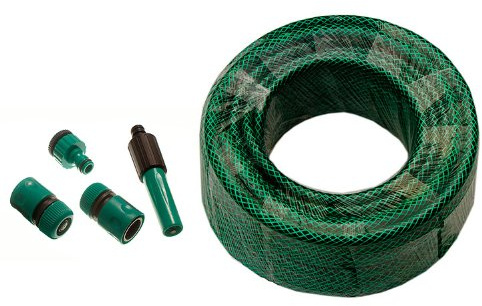 Tuyau d'arrosage tressé vert + connecteurs compatibles HOZELOCK 100 m de longueur
