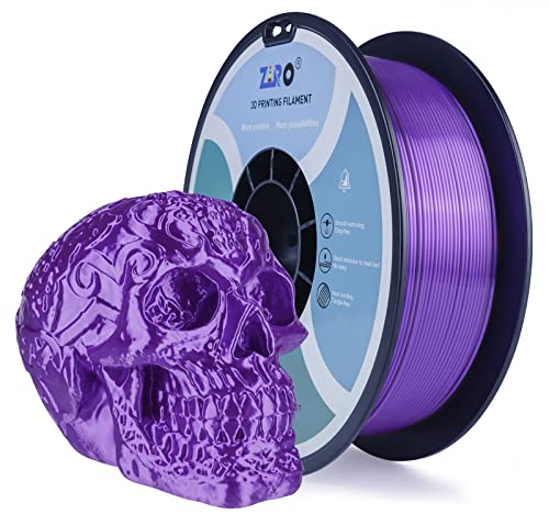 ZIRO Seide PLA 1.75mm Filament, 3D Drucker Filament der Seide PLA Serie 1.75mm 1kg, Durchmessertoleranz bei +/-0.03mm, Lila