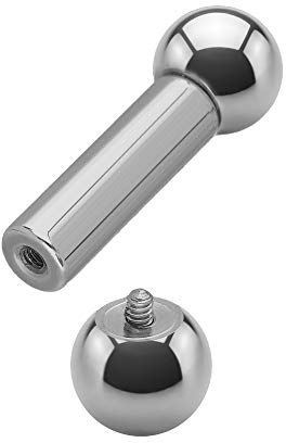 Treuheld® Piercing Stab mit Innengewinde | Silber | Dick