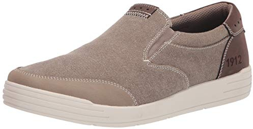 Nunn Bush Kore City Walk Canvas Moc Toe Slip-on, Zapatillas Hombre, Piedra, 42.5 EU Ancho