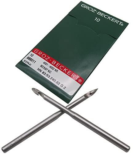 Groz-Beckert Aguja de coser recta 4001/4002 NR Groz Beckert compatible con máquinas de coser de zapatos (tamaño de aguja: 6#)