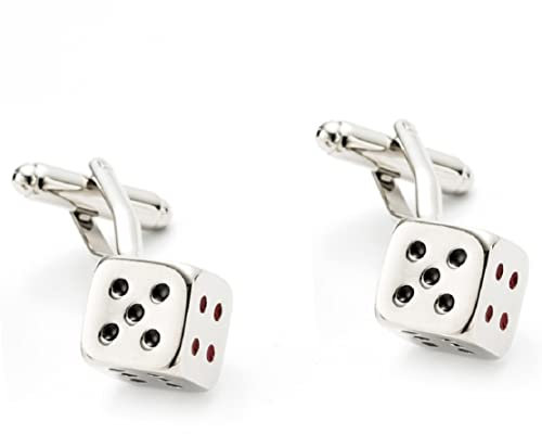 Dice Manschettknappar För Män, Gaming Dice Manschettknappar, Lucky Dice Manschettknappar, Smoking Manschettknappar med Dice Gaming Shirt, Punk Manschettknappar Franska Manschettknappar, Bröllop