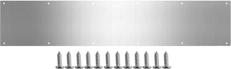GALOFAY Tür-Metall-Trittplatte, 15,2 x 71,1 cm, dekorative Aluminiumplatten, Schutz für Türen, 18 Ga Dicke 15,2 x 71,1 cm (Silber)