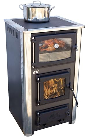 Kaminofen mit Backfach und Herdplatte ABC Concept 2 Air Mini Mehrfachbelegung Holzofen 10 kW Kamin Ofen Holz Werkstattofen Schwedenofen Hüttenofen Heizofen Holzofen