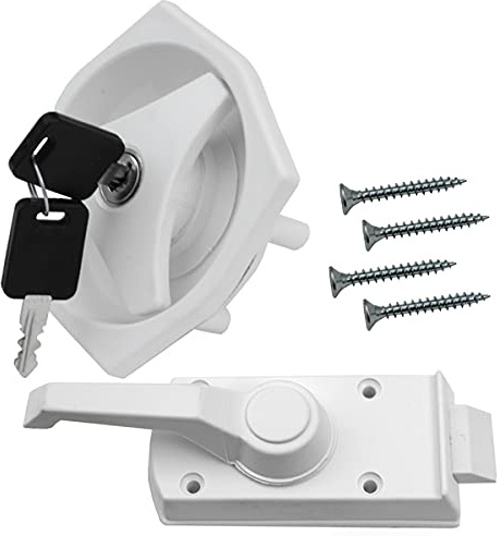 Türschloss Schloss Türriegel Wohnwagen Wohnmobil Caravan Boot FF-System weiß