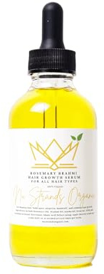 Nu Strands Organic Rosemary Brahmi Hair Growth Oil-Natural Hair Regrowth and Hair Loss Treatments for Men, Women and Children - Scalp Serum for Thinning Hair and Hair Loss - All Hair Types 8 oz.