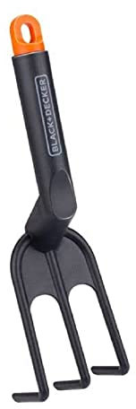 BLACK+DECKER Rastrello a mano – Manico ergonomico – Stabile e flessibile – Nero