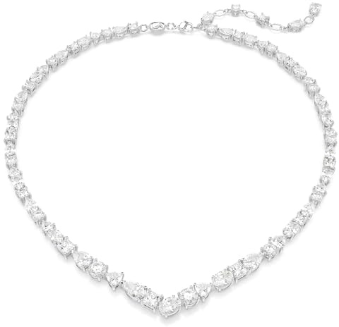 Swarovski Collana Mesmera, Taglio misto, Bianca, Placcato rodio