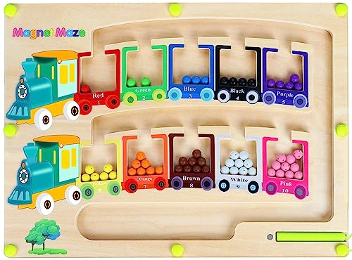Pincush Magnetspiel Labyrinth Spielzeug Sortierspiel Montessori Spielzeug Farben und Zahlen Lernen Sortierspiel 3 4 5 6 7 Jahre Magnete Kinder Motorikspielzeug als Geschenk für Mädchen und Jungen