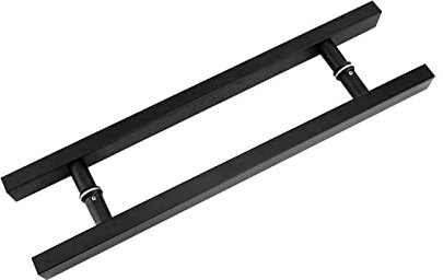 Maniglia per porta scorrevole della doccia Acciaio inossidabile, Manopola per maniglione per porta in vetro da bagno back-to-back nero opaco, set di maniglie per spingere e tirare Portasciugamani ( Si
