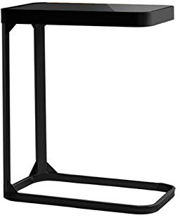 Sofatisch aus Glas, Couchtisch aus Metall mit schwarzem Finish, Multifunktions-Aufbewahrungstisch, Schlafzimmer, Wohnzimmer, Tabletttisch, leicht zu bewegen (Größe: 50 x 30 x 55 cm, Farbe: S