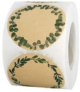 500 Pcs 5cm Round Canning Jar Labels Jam Jar Stickers Spice Jar Lid Labels Pantry Jar Labels Stickers Christmas Candle Jar Stickers Canning Label Stickers Bottle Labels Leaves