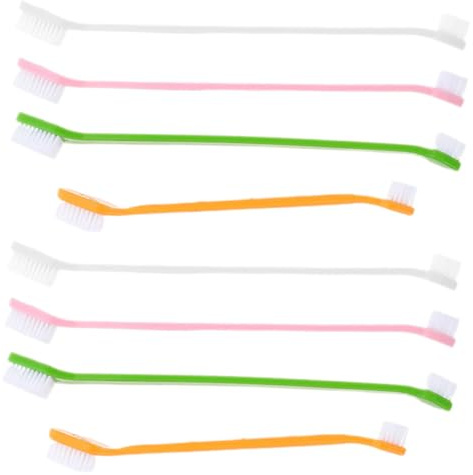 Angoily 8stücke Hundezahnbürsten mit Doppelkopf-design für Kleine und Große Hunde Flexible Bürsten für Tägliche Zahnpflege und Mundgesundheit bei Haustieren