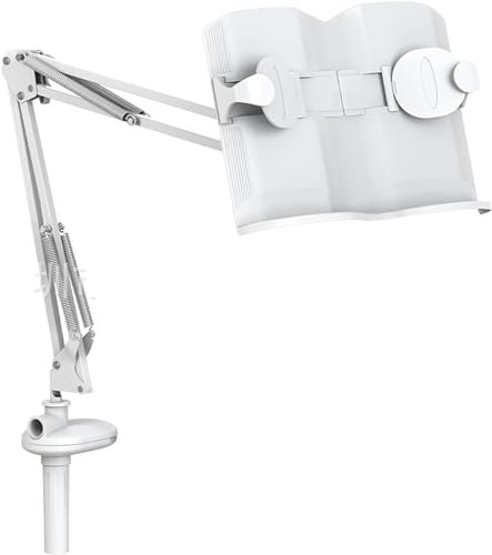 Tisch-Lesebuchständer mit langem Arm, in Mehreren Winkeln Verstellbarer drehbarer Buchhalter, Leseständer, Kochbuchhalter, für Kinder und Erwachsene, Lehrbücher, Zeitschriften, Noten