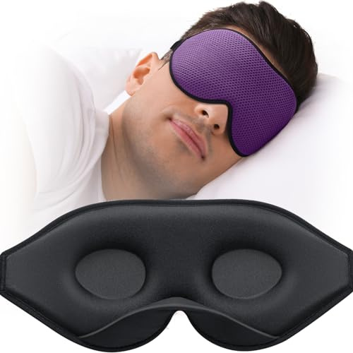 MABAO Schlafmaske für Seitenschläfer, Augenmaske zum Schlafen für Damen und Herren, 3D-konturierte Körbchen, kein Augendruck, 100 % lichtblockierende Schlafmaske mit verstellbarem Riemen
